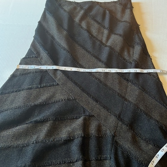 Lena Gabriella-12-Brown& black-asymmetric striped tweed bias cut midi/maxi,dress - Picture 11 of 11